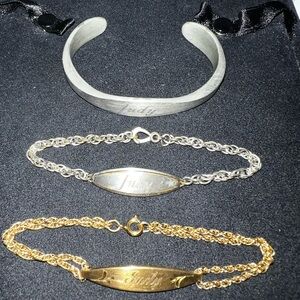 Vintage Speidel Engraved Bracelet Set “Judy”